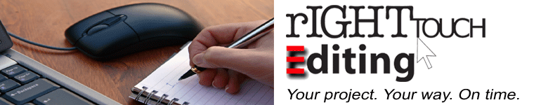Right Touch Editing (Erin Brenner). Your project. Your way. On time.